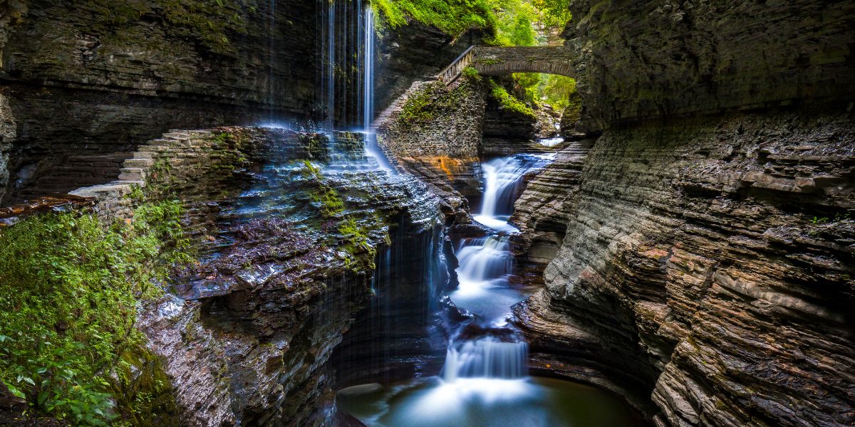 Beautiful waterfalls within New York state while visiting nearby wine regions