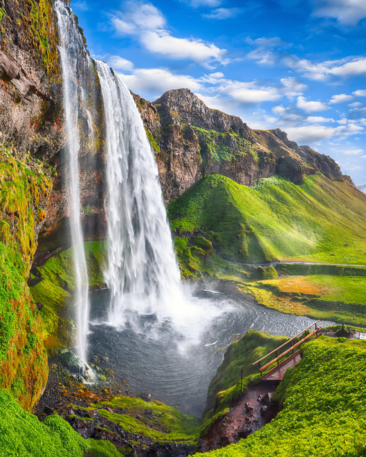 Seljalandsfoss Waterfall during the day