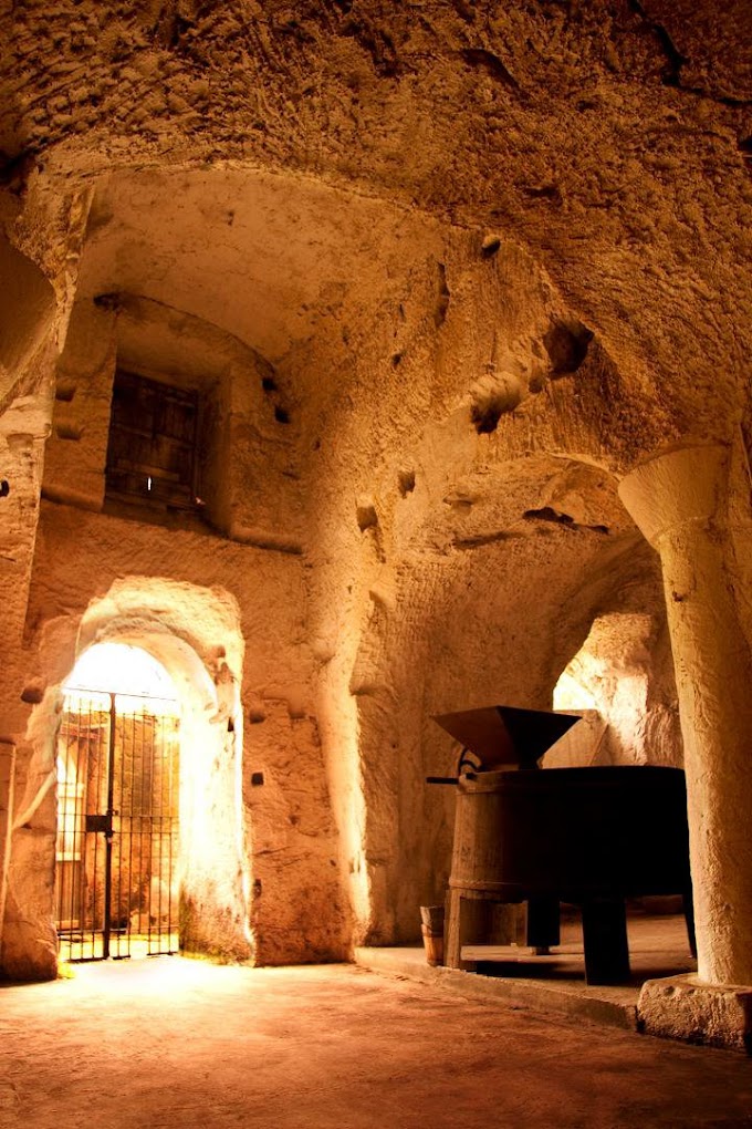 cellar of Cantine di Marzo in Tufo, Italy