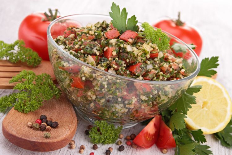 Tabbouleh Lebanese Dish for the Mediterranean Diet