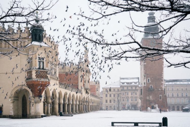 Krakow Poland during winter season