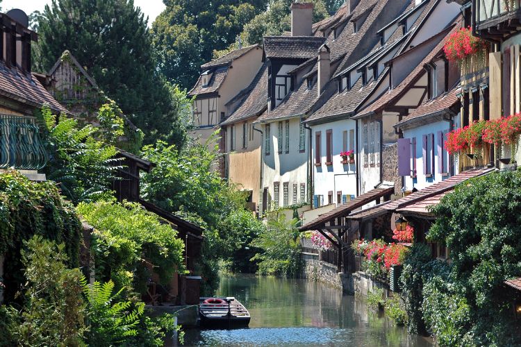 Typical houses in Colmar, France, near Alsace, called "Petite Venice."