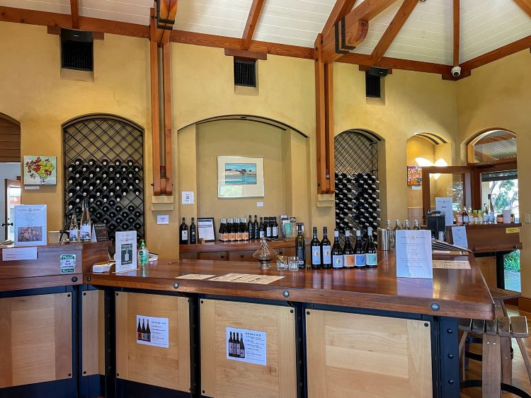 Inside tasting room at Hugo Family Estate