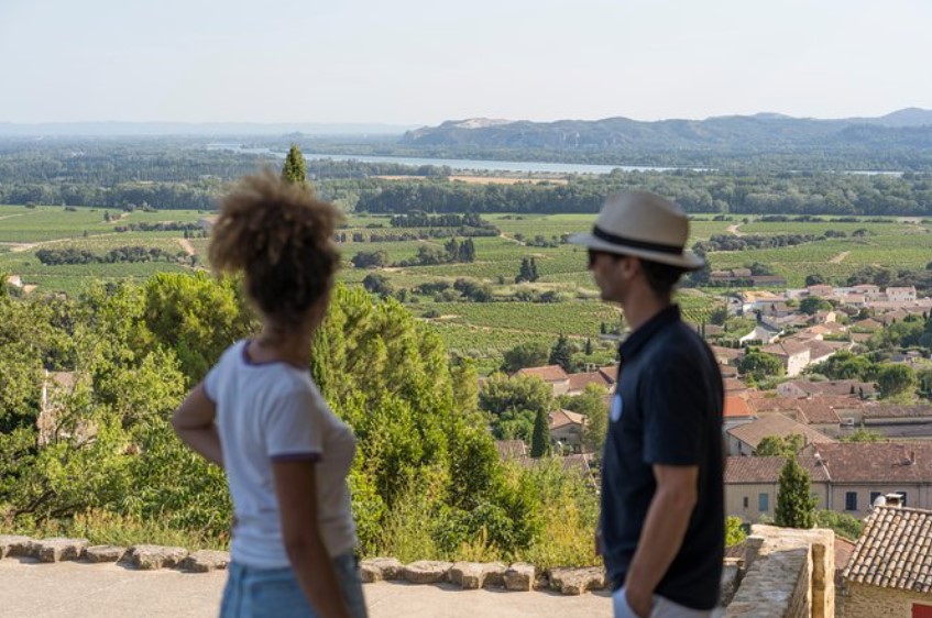Looking out over the countryside on a wine tour in Chateauneuf du Pape