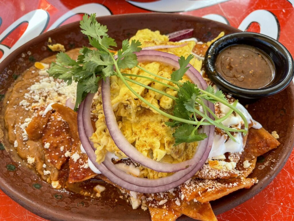 Chilaquiles at La Cheve Bakery and Brews in Downtown Napa