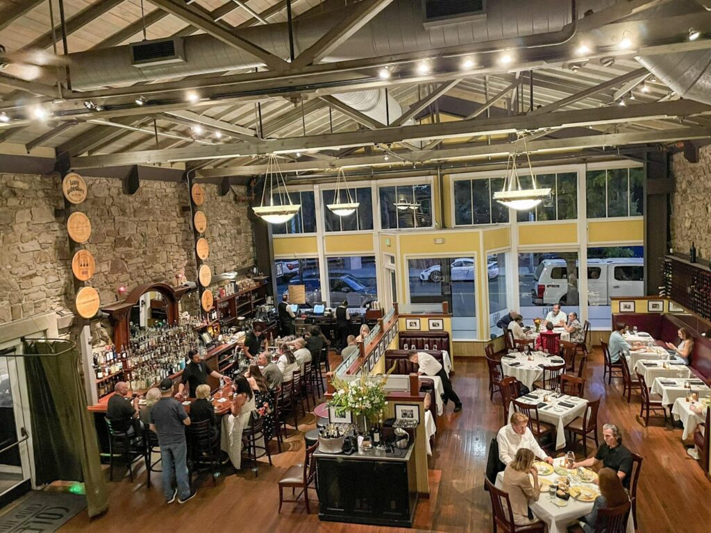 Cole's Chop House in Napa seen from the second-floor dining room