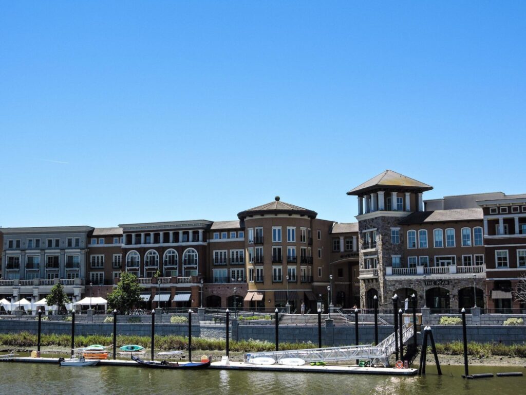 The riverfront promenade in Downtown Napa, California